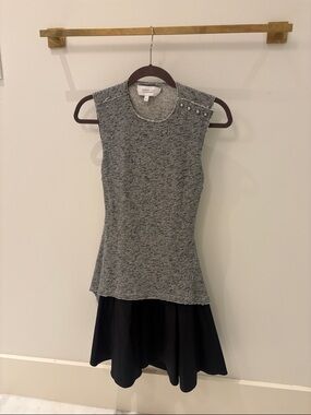 10 Crosby Derek Lam Gray & Black Backless Dress